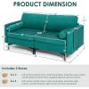 imageGiantex 97quot Sectional Sofa Couch 3Seater Modular Sleeper with USB Ports 3Hole Socket Thick Cushion 2 Bolsters Armrest Magazine Pocket Metal Legs for Living Room Reception Bedroom OfficeTeal