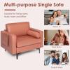 imageGiantex 97quot Sectional Sofa Couch 3Seater Modular Sleeper with USB Ports 3Hole Socket Thick Cushion 2 Bolsters Armrest Magazine Pocket Metal Legs for Living Room Reception Bedroom Dark GreyRed