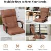 imageGiantex Adjustable Floor Chair Lazy Sofa Chair 14Position Adjusting Backrest Headrest Waist Pillow Floor Seating with Armrests Padded Comfy Recliner for Home Living Room Bedroom BrownBrown