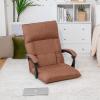 imageGiantex Adjustable Floor Chair Lazy Sofa Chair 14Position Adjusting Backrest Headrest Waist Pillow Floor Seating with Armrests Padded Comfy Recliner for Home Living Room Bedroom BrownBrown
