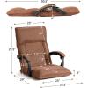 imageGiantex Adjustable Floor Chair Lazy Sofa Chair 14Position Adjusting Backrest Headrest Waist Pillow Floor Seating with Armrests Padded Comfy Recliner for Home Living Room Bedroom BrownBrown