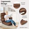 imageGiantex Adjustable Folding Sofa Chair  Lazy Floor Chair with Infinitely Adjustable Backrest Extendable Armrest ampamp Seat Couch Recliner for Meditation Reading Gaming Floor Chairs for Adults GrayBrown