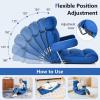 imageGiantex Adjustable Folding Sofa Chair  Lazy Floor Chair with Infinitely Adjustable Backrest Extendable Armrest ampamp Seat Couch Recliner for Meditation Reading Gaming Floor Chairs for Adults GrayBlue