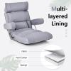 imageGiantex Adjustable Folding Sofa Chair  Lazy Floor Chair with Infinitely Adjustable Backrest Extendable Armrest ampamp Seat Couch Recliner for Meditation Reading Gaming Floor Chairs for Adults GrayGrey