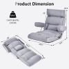 imageGiantex Adjustable Folding Sofa Chair  Lazy Floor Chair with Infinitely Adjustable Backrest Extendable Armrest ampamp Seat Couch Recliner for Meditation Reading Gaming Floor Chairs for Adults GrayGrey