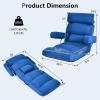 imageGiantex Adjustable Folding Sofa Chair  Lazy Floor Chair with Infinitely Adjustable Backrest Extendable Armrest ampamp Seat Couch Recliner for Meditation Reading Gaming Floor Chairs for Adults GrayBlue