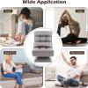 imageGiantex Adjustable Swivel Floor Chair  5 Position Video Game Chair with Swivel Base Steel Frame Massage Lumbar Pillow Foldable Lazy Sofa Lounger for Adults Teens Meditating No Assembly BrownGrey