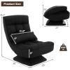 imageGiantex Adjustable Swivel Floor Chair  5 Position Video Game Chair with Swivel Base Steel Frame Massage Lumbar Pillow Foldable Lazy Sofa Lounger for Adults Teens Meditating No Assembly BrownBlack