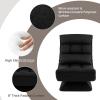 imageGiantex Adjustable Swivel Floor Chair  5 Position Video Game Chair with Swivel Base Steel Frame Massage Lumbar Pillow Foldable Lazy Sofa Lounger for Adults Teens Meditating No Assembly BrownBlack