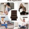imageGiantex Adjustable Swivel Floor Chair  5 Position Video Game Chair with Swivel Base Steel Frame Massage Lumbar Pillow Foldable Lazy Sofa Lounger for Adults Teens Meditating No Assembly BrownBrown