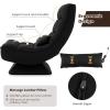 imageGiantex Adjustable Swivel Floor Chair  5 Position Video Game Chair with Swivel Base Steel Frame Massage Lumbar Pillow Foldable Lazy Sofa Lounger for Adults Teens Meditating No Assembly BrownBlack