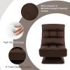 imageGiantex Adjustable Swivel Floor Chair  5 Position Video Game Chair with Swivel Base Steel Frame Massage Lumbar Pillow Foldable Lazy Sofa Lounger for Adults Teens Meditating No Assembly BrownBrown