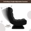 imageGiantex Adjustable Swivel Floor Chair  5 Position Video Game Chair with Swivel Base Steel Frame Massage Lumbar Pillow Foldable Lazy Sofa Lounger for Adults Teens Meditating No Assembly BrownBlack