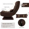 imageGiantex Adjustable Swivel Floor Chair  5 Position Video Game Chair with Swivel Base Steel Frame Massage Lumbar Pillow Foldable Lazy Sofa Lounger for Adults Teens Meditating No Assembly BrownBrown