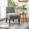 imageGiantex Armless Accent Chair Set of 2 Upholstered Living Room Chair with Rubber Wood Legs Modern Slipper Side Chair Reading Chair for Living Room Bedroom Waiting Room Office Small Spaces GreyGrey