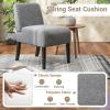 imageGiantex Armless Accent Chair Set of 2 Upholstered Living Room Chair with Rubber Wood Legs Modern Slipper Side Chair Reading Chair for Living Room Bedroom Waiting Room Office Small Spaces GreyGrey