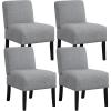 imageGiantex Armless Accent Chair Set of 2 Upholstered Living Room Chair with Rubber Wood Legs Modern Slipper Side Chair Reading Chair for Living Room Bedroom Waiting Room Office Small Spaces GreyGrey