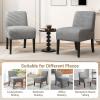 imageGiantex Armless Accent Chair Set of 2 Upholstered Living Room Chair with Rubber Wood Legs Modern Slipper Side Chair Reading Chair for Living Room Bedroom Waiting Room Office Small Spaces GreyGrey
