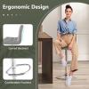 imageGiantex Bar Stools Set of 1 Modern PU Leather Height Adjustable Barstools with Back Footrest Metal Base Armless Counter Height Swivel Stools for Kitchen Island Home Bar Cafe Pub GreyGrey