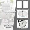 imageGiantex Bar Stools Set of 1 Modern PU Leather Height Adjustable Barstools with Back Footrest Metal Base Armless Counter Height Swivel Stools for Kitchen Island Home Bar Cafe Pub GreyWhite