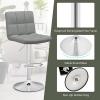 imageGiantex Bar Stools Set of 1 Modern PU Leather Height Adjustable Barstools with Back Footrest Metal Base Armless Counter Height Swivel Stools for Kitchen Island Home Bar Cafe Pub GreyGrey
