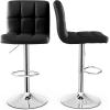 imageGiantex Bar Stools Set of 1 Modern PU Leather Height Adjustable Barstools with Back Footrest Metal Base Armless Counter Height Swivel Stools for Kitchen Island Home Bar Cafe Pub GreyBlack