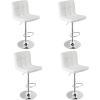 imageGiantex Bar Stools Set of 1 Modern PU Leather Height Adjustable Barstools with Back Footrest Metal Base Armless Counter Height Swivel Stools for Kitchen Island Home Bar Cafe Pub GreyWhite