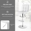 imageGiantex Bar Stools Set of 1 Modern PU Leather Height Adjustable Barstools with Back Footrest Metal Base Armless Counter Height Swivel Stools for Kitchen Island Home Bar Cafe Pub GreyWhite