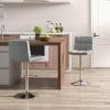 imageGiantex Bar Stools Set of 1 Modern PU Leather Height Adjustable Barstools with Back Footrest Metal Base Armless Counter Height Swivel Stools for Kitchen Island Home Bar Cafe Pub GreyGrey