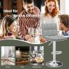 imageGiantex Bar Stools Set of 1 Modern PU Leather Height Adjustable Barstools with Back Footrest Metal Base Armless Counter Height Swivel Stools for Kitchen Island Home Bar Cafe Pub GreyGrey