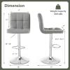 imageGiantex Bar Stools Set of 1 Modern PU Leather Height Adjustable Barstools with Back Footrest Metal Base Armless Counter Height Swivel Stools for Kitchen Island Home Bar Cafe Pub GreyGrey