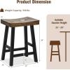imageGiantex Bar Stools Set of 2 24quot Counter Height Saddle Stools Bar Dining Chairs with Rubber Wood Frame ampamp Footrest Backless Barstools for Kitchen Island Dining Room Pub Rustic Brown1