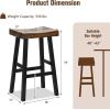 imageGiantex Bar Stools Set of 2 24quot Counter Height Saddle Stools Bar Dining Chairs with Rubber Wood Frame ampamp Footrest Backless Barstools for Kitchen Island Dining Room Pub Rustic Brown2