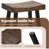 imageGiantex Bar Stools Set of 2 24quot Counter Height Saddle Stools Bar Dining Chairs with Rubber Wood Frame ampamp Footrest Backless Barstools for Kitchen Island Dining Room Pub Rustic Brown2