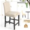 imageGiantex Bar Stools Set of 2 25quot Counter Height Bar Dining Chairs with Rubber Wood Legs Footrest Max Load 330 Lbs Nailed Upholstered Barstools with Back for Kitchen Island BeigeBeige