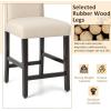 imageGiantex Bar Stools Set of 2 25quot Counter Height Bar Dining Chairs with Rubber Wood Legs Footrest Max Load 330 Lbs Nailed Upholstered Barstools with Back for Kitchen Island BeigeBeige