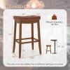 imageGiantex Bar Stools Set of 2 25quot Counter Height Bar Stools wSaddle Seat Footrest Rivet Button Tufted Rubber Wood Frame Upholstered PU Leather Backless Barstools for Kitchen Dining Room Pub2