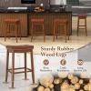 imageGiantex Bar Stools Set of 2 25quot Counter Height Bar Stools wSaddle Seat Footrest Rivet Button Tufted Rubber Wood Frame Upholstered PU Leather Backless Barstools for Kitchen Dining Room Pub2