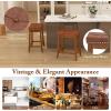 imageGiantex Bar Stools Set of 2 25quot Counter Height Bar Stools wSaddle Seat Footrest Rivet Button Tufted Rubber Wood Frame Upholstered PU Leather Backless Barstools for Kitchen Dining Room Pub2