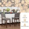 imageGiantex Bar Stools Set of 2 26quot Counter Height Stools with Solid Rubber Wood Legs Footrest Modern Linen Fabric Bar Dining Chairs Rivet Upholstered Barstools for Kitchen Island Dining Room Grey1