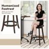 imageGiantex Bar Stools Set of 2 29quot Bar Height Bar Stools w 360 Swivel Round Seat ampamp Footrest Rubber Wood Frame Upholstered PU Leather Backless Barstools for Kitchen Dining Room Pub Brown1