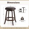 imageGiantex Bar Stools Set of 2 29quot Bar Height Bar Stools w 360 Swivel Round Seat ampamp Footrest Rubber Wood Frame Upholstered PU Leather Backless Barstools for Kitchen Dining Room Pub Brown1