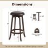 imageGiantex Bar Stools Set of 2 29quot Bar Height Bar Stools w 360 Swivel Round Seat ampamp Footrest Rubber Wood Frame Upholstered PU Leather Backless Barstools for Kitchen Dining Room Pub Brown1