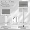imageGiantex Bar Stools Set of 2 Adjustable Swivel Bar Dining Chairs with AntiSlip Metal Base ampamp Footrest Counter Height Stools PU Leather Barstools for Kitchen Island Pub ampamp Cafe GreyGrey