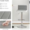 imageGiantex Bar Stools Set of 2 Adjustable Swivel Bar Dining Chairs with AntiSlip Metal Base ampamp Footrest Counter Height Stools PU Leather Barstools for Kitchen Island Pub ampamp Cafe GreyGrey