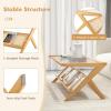 imageGiantex Boho Rattan Coffee Table Bamboo Center Table WHandwoven Rattan Rack ampamp Tempered Glass Tabletop ZShaped Design Accent Table for Living Room Bedroom 48quot L x 19quot W