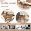 imageGiantex Boho Round Coffee Table Set of 2 Sofa Side Nesting Table with Solid Pine Wood Top Metal Legs ampamp Adjustable Foot Pads 315quot D Large Table Set for Living Room Radial Pattern NaturalBrown
