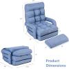imageGiantex Chaise Lounge Chair Indoor Multipurpose Folding Armchair Couch Lounger with 6 Adjustable Position Integrated Armrests Lumbar Pillow Padded Seat Ergonomic Single Lazy Sofa Floor Chair RedBlue
