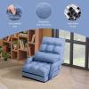 imageGiantex Chaise Lounge Chair Indoor Multipurpose Folding Armchair Couch Lounger with 6 Adjustable Position Integrated Armrests Lumbar Pillow Padded Seat Ergonomic Single Lazy Sofa Floor Chair RedBlue