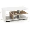 imageGiantex Coffee Table with Storage Modern Rectangular Accent Table with LShaped Middle Shelf Versatile 3Tier Cocktail Table Sofa Table Geometric Center Table for Living Room Rustic BrownNatural and White